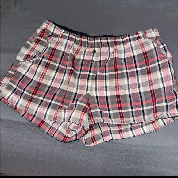 Womens Red Plaid Jockey Pajama Shorts Boxer Brief M/L - Picture 1 of 3